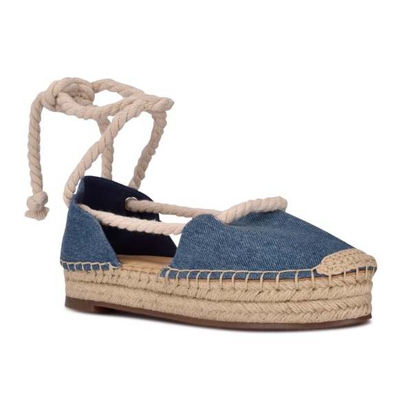 Nine West Meaks Ankle Wrap Espadrille Flats - Picture 2 of 5